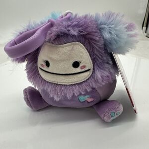 Squishmallows Eden 3" The Purple Bigfoot Valentines Day 2024 Clip Keychain